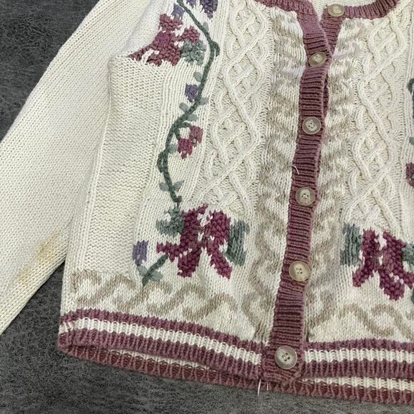 vintage russ embroidered floral sweater - Picture 3 of 7